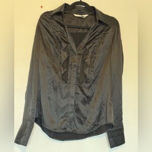 Diane von Furstenberg Women's Silk Button-down Blouse Size 12 100% silk